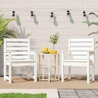 Berkfield Home Beautiful Garden Chairs 2 pcs White 60x48x91 cm Solid Wood Pine | Size: 60 x 48 x 91 cm