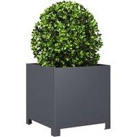 Berkfield Home Durable Garden Planter Anthracite 40x40x40 cm Steel in Charcoal | Size: 40 x 40 x 40 cm