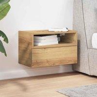 Berkfield Home Durable Wall-mounted Bedside Cabinet Artisan Oak 45x26x28.5 cm in Brown
