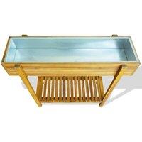 Berkfield Home Raised Garden Raised Bed Solid Acacia Wood & Zinc in Brown
