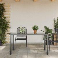 Berkfield Home Garden Table Black 150x90x74 cm Aluminium & Glass | Size: 150 x 90 x 74 cm