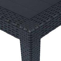 Berkfield Home Garden Table Anthracite 150x90x72 cm Plastic Rattan Look in Black | Size: 150 x 90 x 72 cm