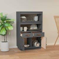 Berkfield Home Highboard Grey 67x40x108.5 cm Solid Wood Pine