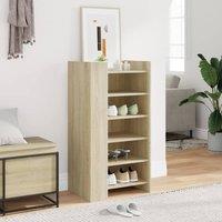 Berkfield Home Shoe Cabinet Sonoma Oak 52x37.5x100 cm Engineered Wood in Light Brown