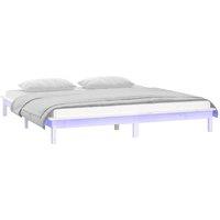Berkfield Home LED Bed Frame White 120x190 cm Small Double Solid Wood
