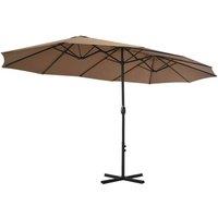 Berkfield Home Outdoor Parasol with Aluminium Pole 460x270 cm Taupe in Beige