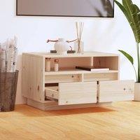 Berkfield Home TV Cabinet 60x35x37 cm Solid Wood Pine in Natural | Size: 60 x 35 x 37 cm