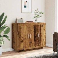 Berkfield Home Sideboard Old Wood 92x35x75 cm Engineered Wood in Brown | Size: 92 x 35 x 75 cm
