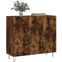 Berkfield Home Sideboard Smoked Oak 90x34x80 cm Engineered Wood in Brown | Size: 90 x 34 x 80 cm