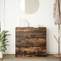 Berkfield Home Sideboard Smoked Oak 80x35x76 cm Engineered Wood in Brown | Size: 80 x 35 x 76 cm