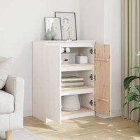 Berkfield Home Sideboard White 60x36x84 cm Solid Pinewood | Size: 60 x 36 x 84 cm