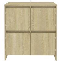 Berkfield Home Sideboard Sonoma Oak 70x41x75 cm Engineered Wood in Light Tan | Size: 70 x 41 x 75 cm