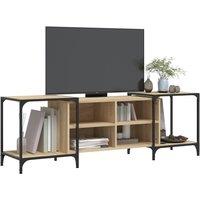 Berkfield Home TV Cabinet Sonoma Oak 153x37x50 cm Engineered Wood in Light Brown | Size: 153 x 37 x 50 cm