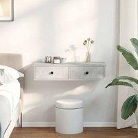 Berkfield Home Wall Shelf with Drawers Concrete Grey 80x31x17 cm Engineered Wood | Size: 80 x 31 x 17 cm