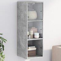 Berkfield Home Wall Cabinet with Glass Doors Concrete Grey 35x37x100 cm | Size: 35 x 37 x 100 cm
