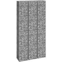 Berkfield Home Gabion Raised Beds 3 pcs 30x30x200 cm Iron in Silver | Size: 30 x 30 x 200 cm
