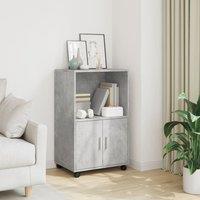 Berkfield Home Rolling Cabinet Concrete Grey 55x40x91 cm Engineered Wood | Size: 55 x 40 x 91 cm