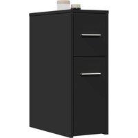 Berkfield Home Narrow Bathroom Cupboard with Wheels Black Engineered Wood