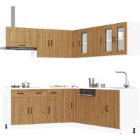 Berkfield Home 11 Piece Kitchen Cabinet Set Kalmar Artisan Oak Engineered Wood in Brown
