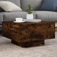 Berkfield Home Coffee Table Smoked Oak 55x55x31 cm Engineered Wood in Brown | Size: 55 x 55 x 31 cm