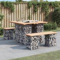 Berkfield Home Garden Bench Gabion Design 100x102x72 cm Solid Wood Pine in Brown | Size: 100 x 102 x 72 cm