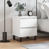 Berkfield Home Bedside Cabinet White 40x35x50 cm Engineered Wood | Size: 40 x 35 x 50 cm