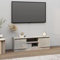 Berkfield Home TV Cabinet with Door Concrete Grey 102x30x36 cm | Size: 102 x 30 x 36 cm