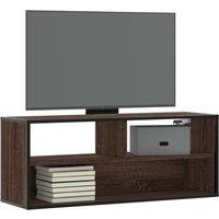 Berkfield Home TV Cabinet Brown Oak 100x31x39.5 cm Engineered Wood & Metal