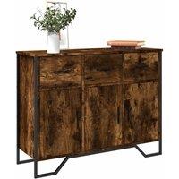 Berkfield Home Sideboard Smoked Oak 97x32.5x74.5 cm Engineered Wood in Brown