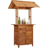 Berkfield Home Outdoor Bar Table with Rooftop 113x106x217 cm Solid Acacia Wood in Brown | Size: 113 x 106 x 217 cm
