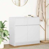 Berkfield Home Sideboard with Drawer White 80x34x76 cm Engineered Wood | Size: 80 x 34 x 76 cm