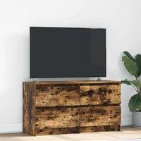 Berkfield Home TV Cabinet Smoked Oak 100x35x54 cm Engineered Wood in Brown | Size: 100 x 35 x 54 cm