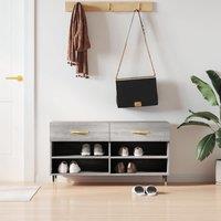 Berkfield Home Shoe Bench Grey Sonoma 102x35x55 cm Engineered Wood | Size: 102 x 35 x 55 cm