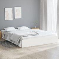 Berkfield Home Bed Frame White Solid Wood 120x190 cm Small Double