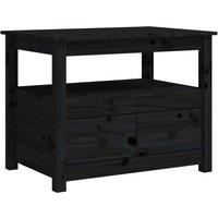 Berkfield Home Coffee Table Black 71x49x55 cm Solid Wood Pine | Size: 71 x 49 x 55 cm