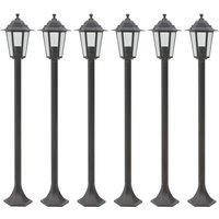 Berkfield Home Garden Post Lights 6 pcs E27 110 cm Aluminium Bronze in Brown