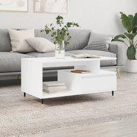 Berkfield Home Coffee Table White 90x49x45 cm Engineered Wood | Size: 90 x 49 x 45 cm