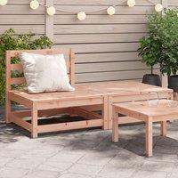 Berkfield Home Garden Sofa Armless with Footstool Solid Wood Douglas in Brown