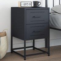Berkfield Home Bedside Cabinet Anthracite 36x39x60.5 cm Steel in Black