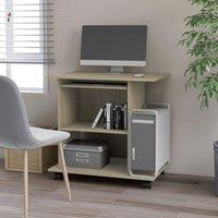 Berkfield Home Computer Desk Sonoma Oak 80x50x75 cm Engineered Wood in Brown | Size: 80 x 50 x 75 cm