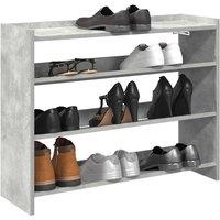 Berkfield Home Shoe Rack Concrete Oak 80x25x62 cm Engineered Wood in Grey | Size: 80 x 25 x 62 cm