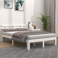 Berkfield Home Bed Frame White Solid Wood 120x190 cm Small Double