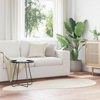 Berkfield Home Rugs Cream Polyester 100 x 200 cm Non-slip Area Rugs Other | Size: Medium