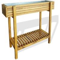 Berkfield Home Raised Garden Raised Bed Solid Acacia Wood & Zinc in Brown