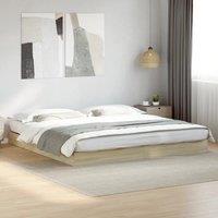 Berkfield Home Bed Frame without Mattress Sonoma Oak 180x200 cm Super King Engineered Wood in Brown