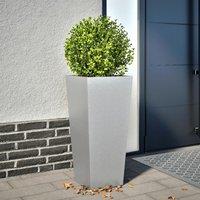 Berkfield Home Garden Planter 35x35x75 cm Galvanised Steel in Grey | Size: 35 x 35 x 75 cm