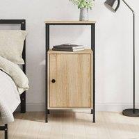 Berkfield Home Bedside Cabinet Sonoma Oak 41x31x80 cm Engineered Wood in Brown | Size: 41 x 31 x 80 cm