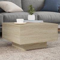 Berkfield Home Coffee Table Sonoma Oak 55x55x31 cm Engineered Wood in Brown | Size: 55 x 55 x 31 cm