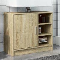 Berkfield Home Sink Cabinet Sonoma Oak 63x29x55 cm Engineered Wood in Brown | Size: 63 x 29 x 55 cm