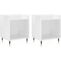 Berkfield Home Bedside Cabinets 2 pcs High Gloss White 40x35x50 cm Engineered Wood | Size: 40 x 35 x 50 cm